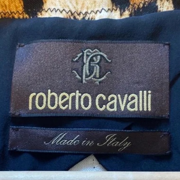 ROBERTO CAVALLI Leopard Print Edge to Edge Linen Jacket in Sz 38 US 2-4 - Picture 6 of 13